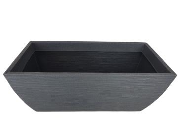 Preview: Pflanztrog mit Rillen Kunststoff anthrazit 80x40x34cm